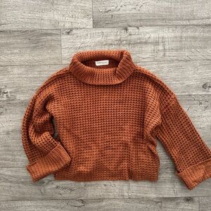 Goodnight Macaroon Women's Cowl Neck Sweater in Rust